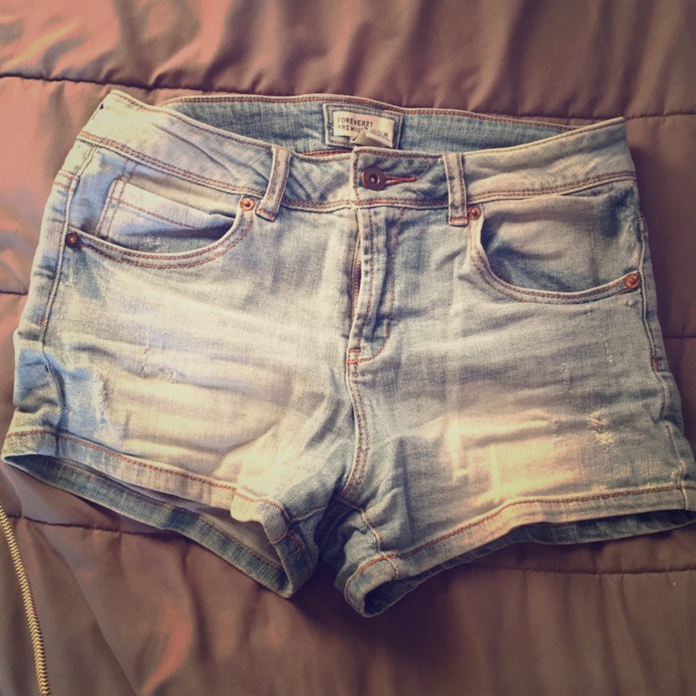 High Rise Denim Shorts